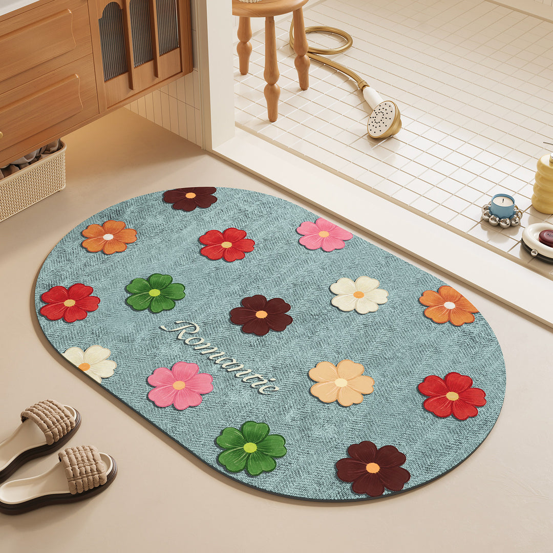 Floral Design Bath Mat