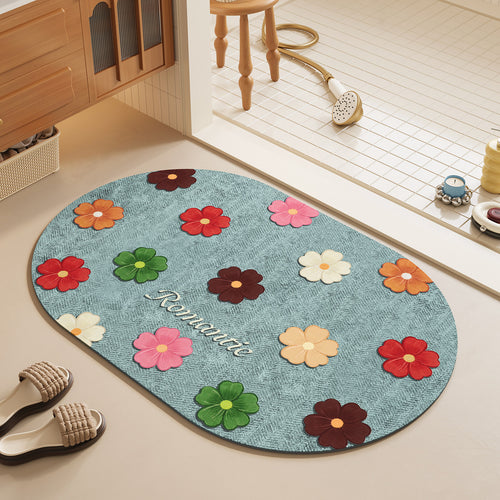 Floral Design Bath Mat