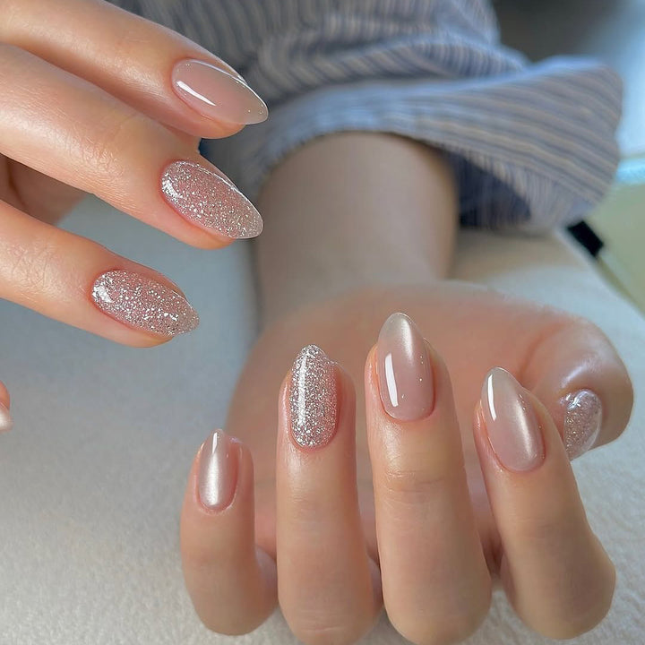 Elegant Sparkling Press-On Nails Bowlift