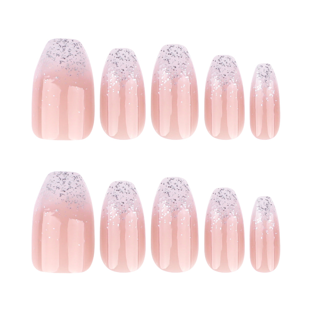 Artistic Nail Extensions with Glitter and Ombre Effect Bowlift