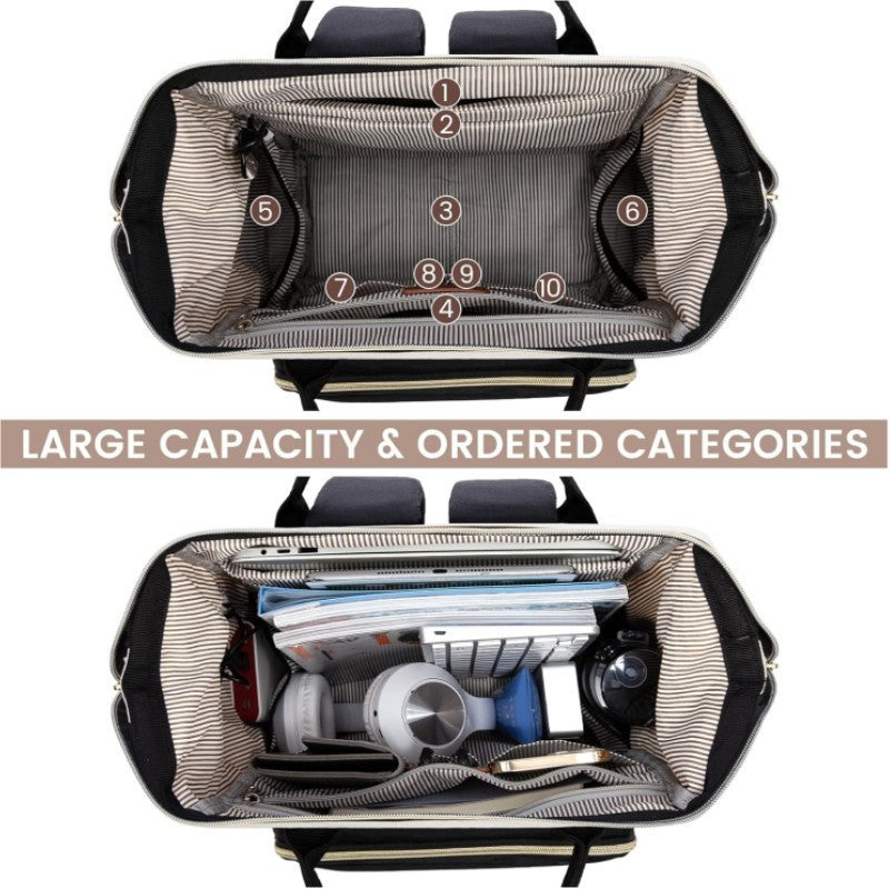 Multifunctional Backpack with Stylish Leather Accents Bowlift