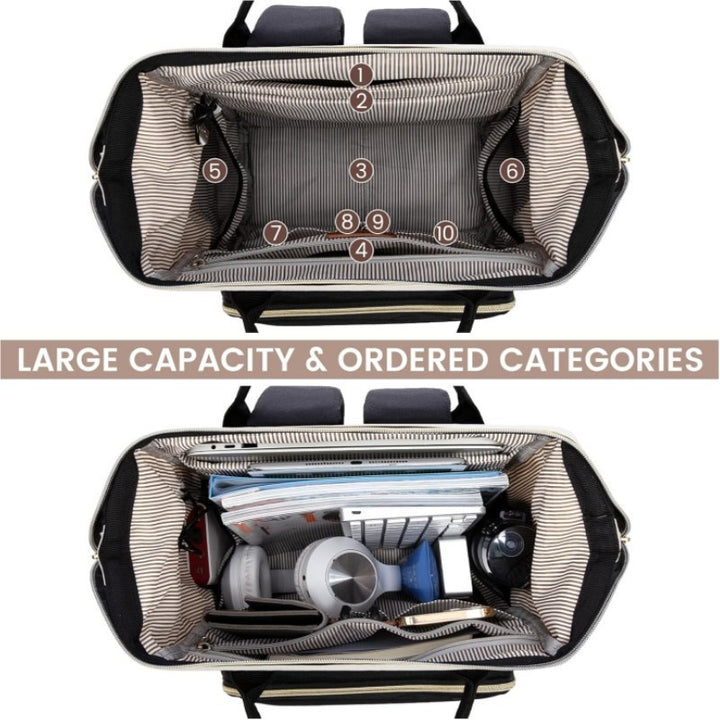 Multifunctional Backpack with Stylish Leather Accents Bowlift