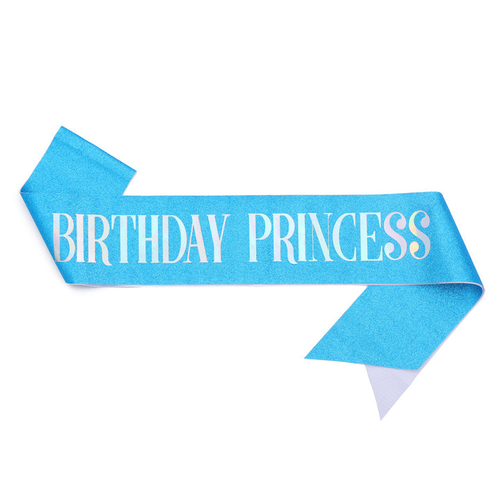 Women's Birthday Sash with Glitter Design Bowlift