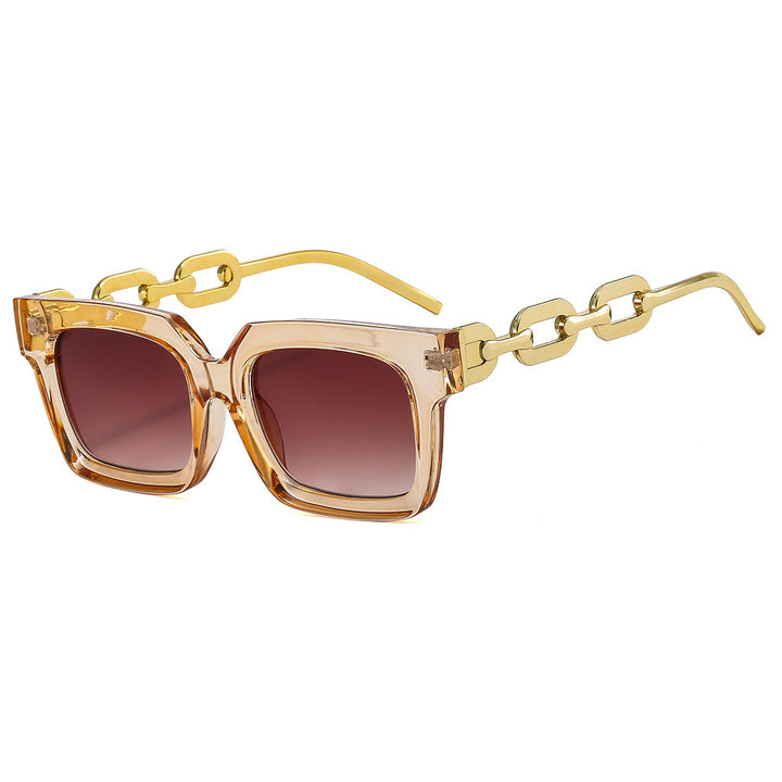 Women’s fashionable square sunglasses with luxurious chain details Bowlift