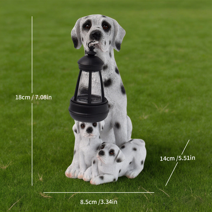 Resin Boxer Dog Solar Lantern Garden Sculpture Bowlift