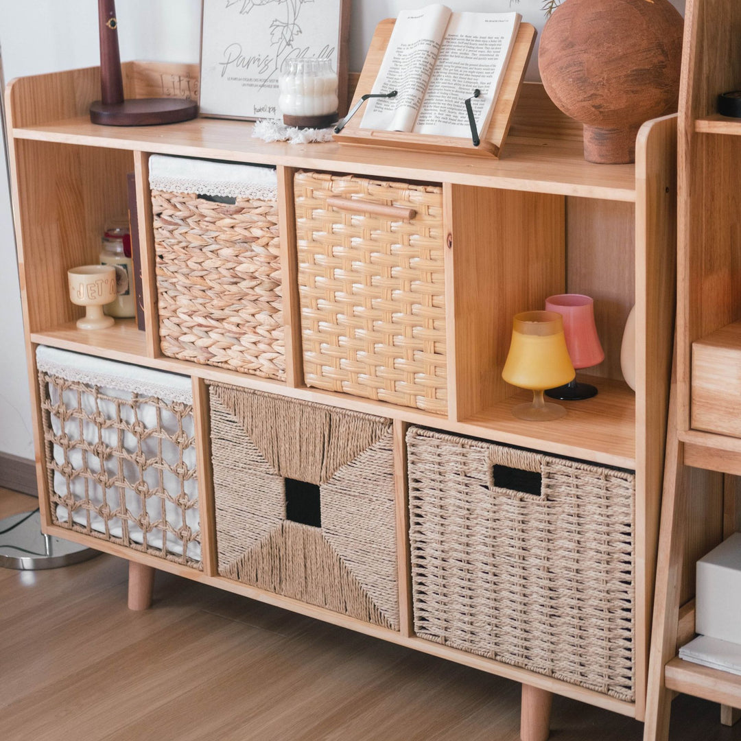 Rectangular storage basket with handwoven design Bowlift