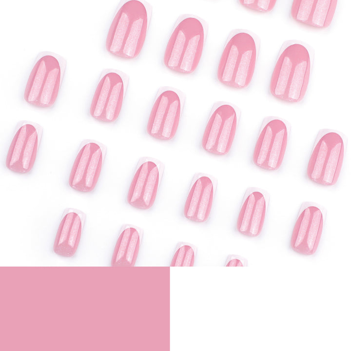 Sparkling nail art with elegant French tip design Bowlift