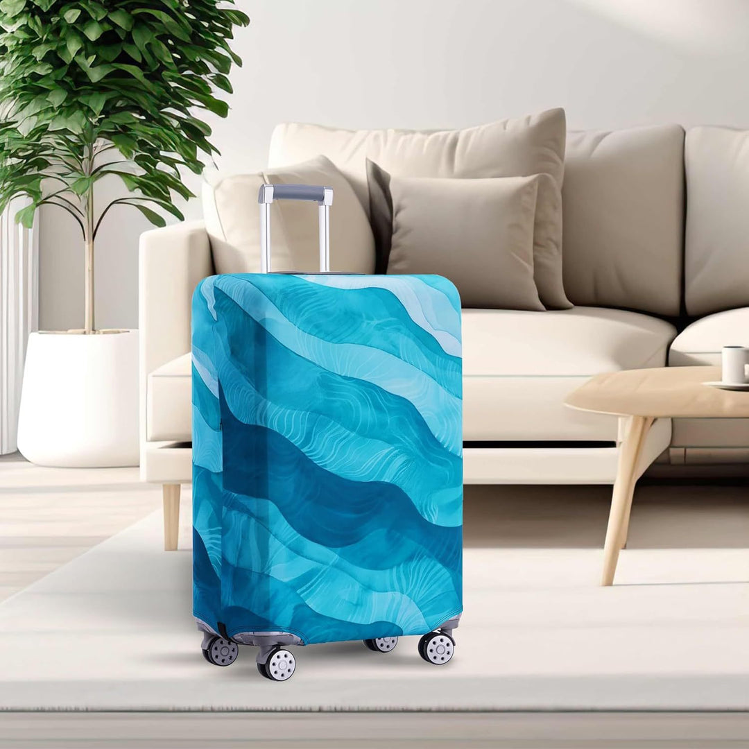 Unisex non-elastic suitcase protective cover with world travel design for hard-shell trolley and spinner wheels Bowlift