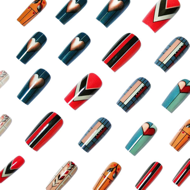Artistic Heart-Inspired Nail Art Bowlift