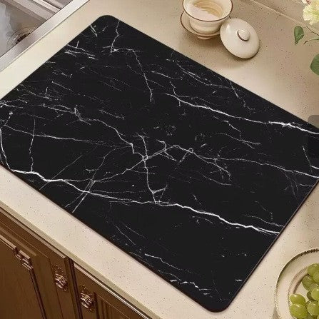 Stylish Marble Pattern Kitchen Mat Bowlift