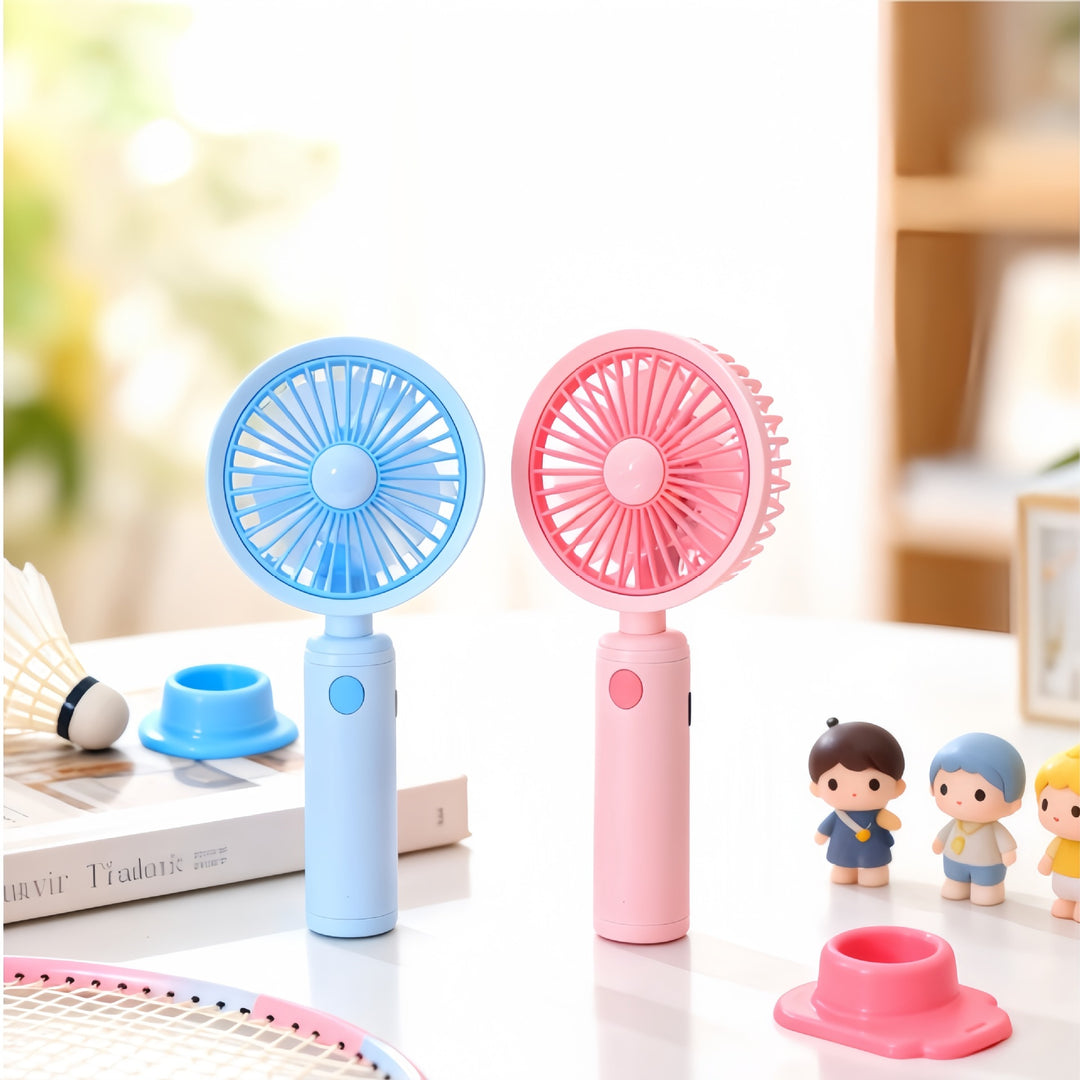 Ladies Portable Hand Fan with USB Charging Function and Flexible Stand Bowlift