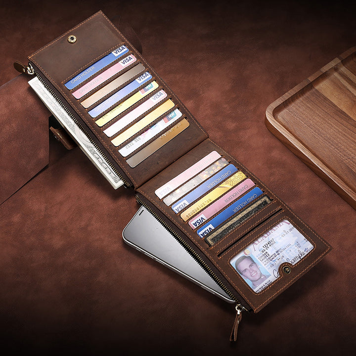 Premium Leather Zip Wallet