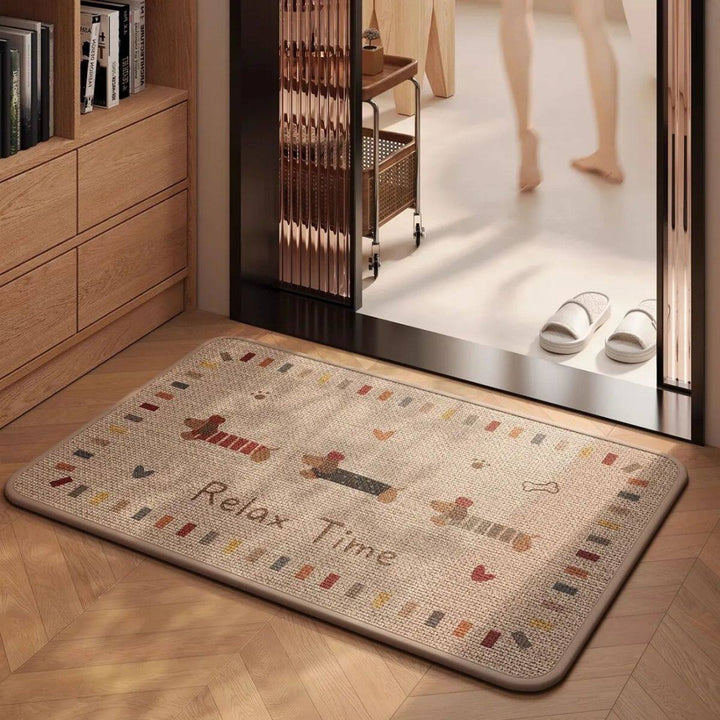 Playful Dog-Themed Bath Mat Bowlift