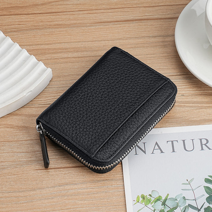 Premium Textured Leather Zip Wallet