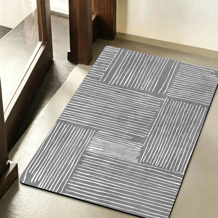 Contemporary Geometric Bath Rug Bowlift