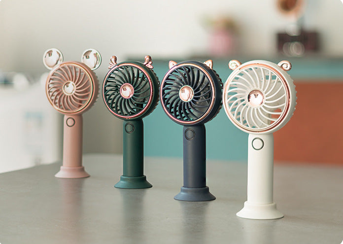 Women Portable Mini Fan with Animal Design Bowlift