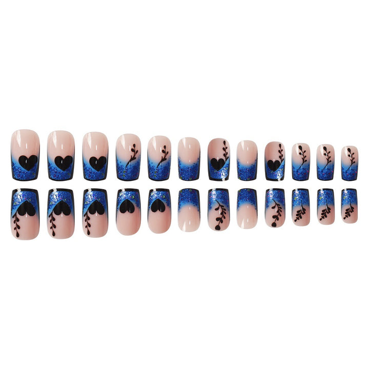 Artistic Glittered Press-On Nail Extensions Bowlift