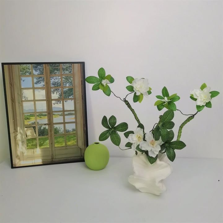 Artificial Azalea Flower Arrangement Vase