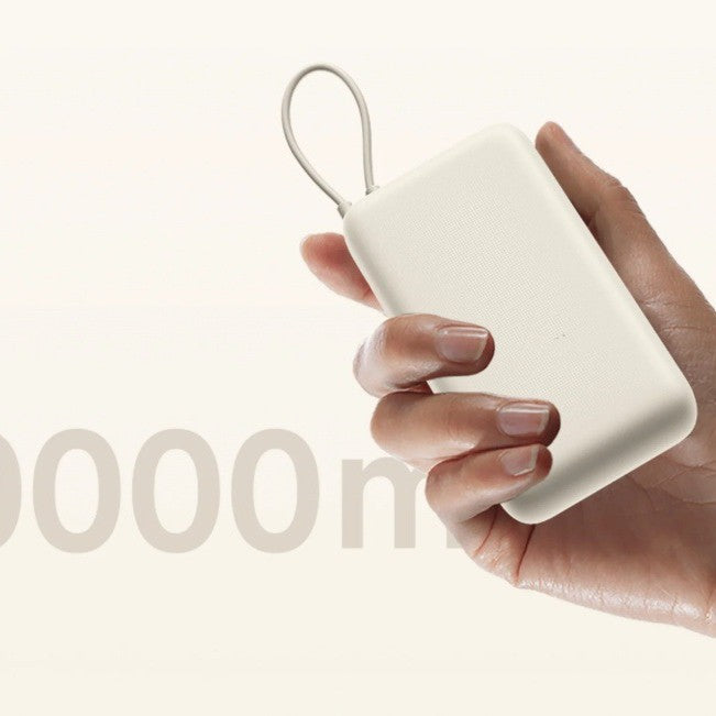 Compact Slim portable power bank with dual fast-charge USB-C ports and durable lanyard Bowlift