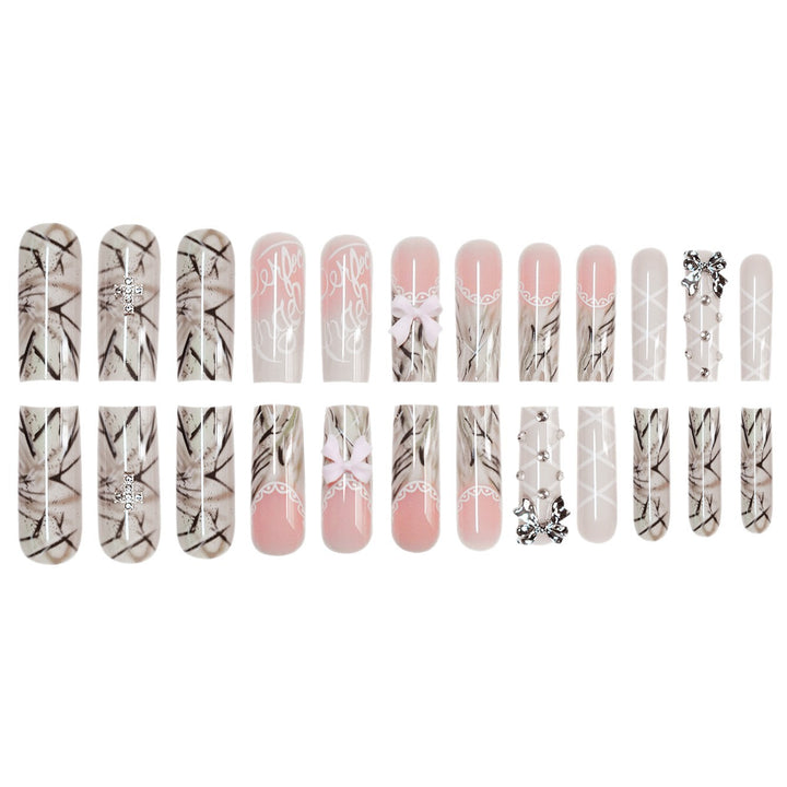 Decorative Long Press-On Nails Bowlift