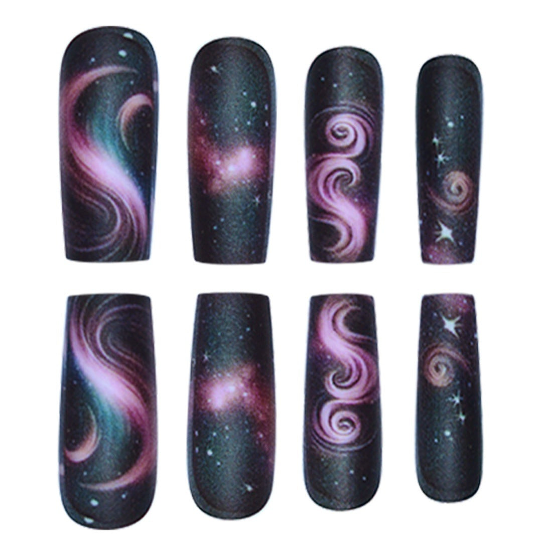 Galaxy-Themed Press-On Nail Extensions Bowlift