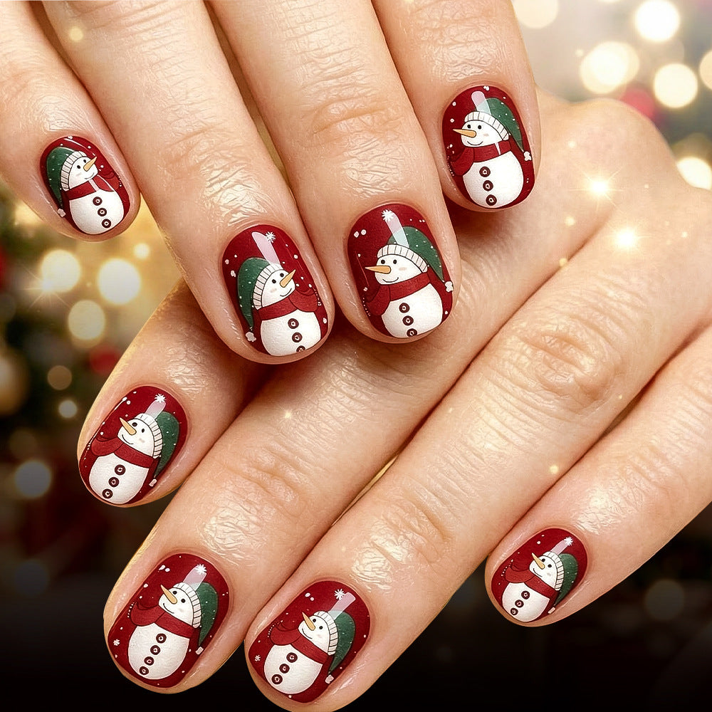 Holiday-Themed Snowman Nail Art Bowlift