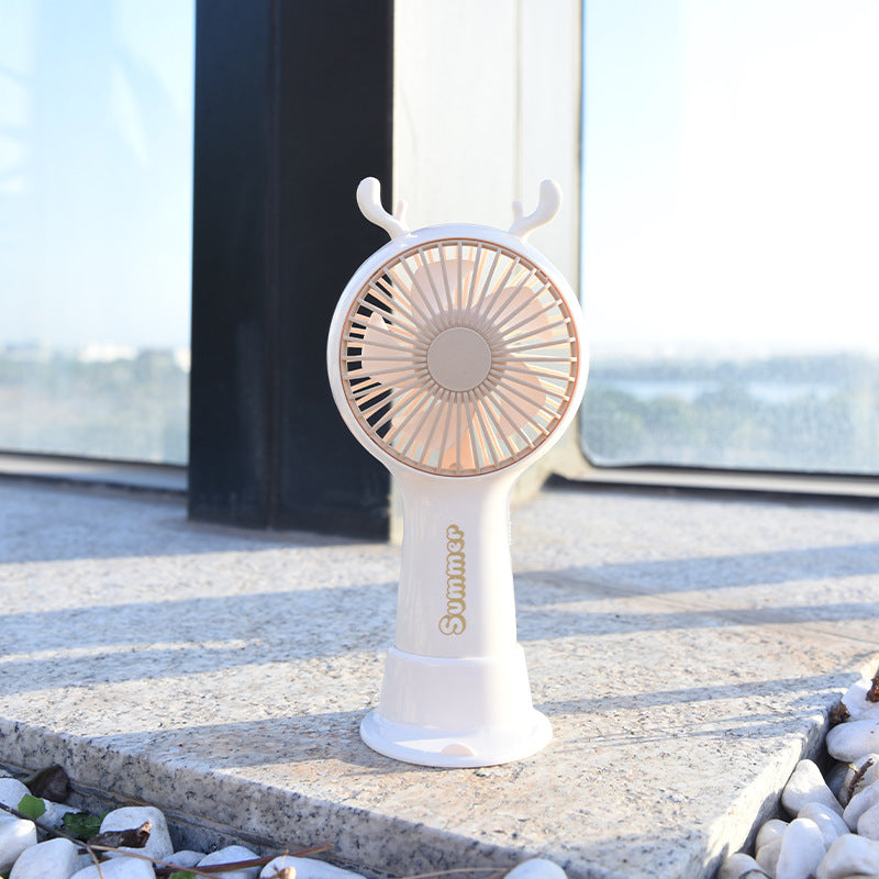 Portable Deer-Themed Handheld Cooling Fan Bowlift