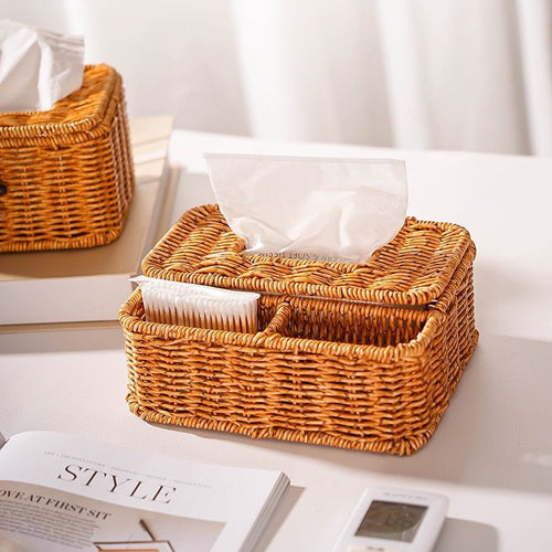 Women Handwoven Storage Box with Lid Bowlift