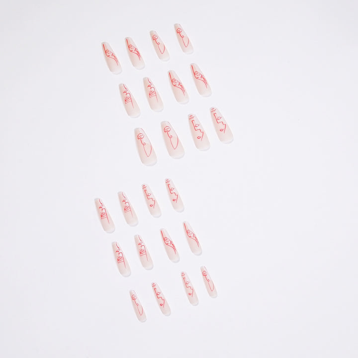 Artful Nail Art with Abstract Line Design Bowlift