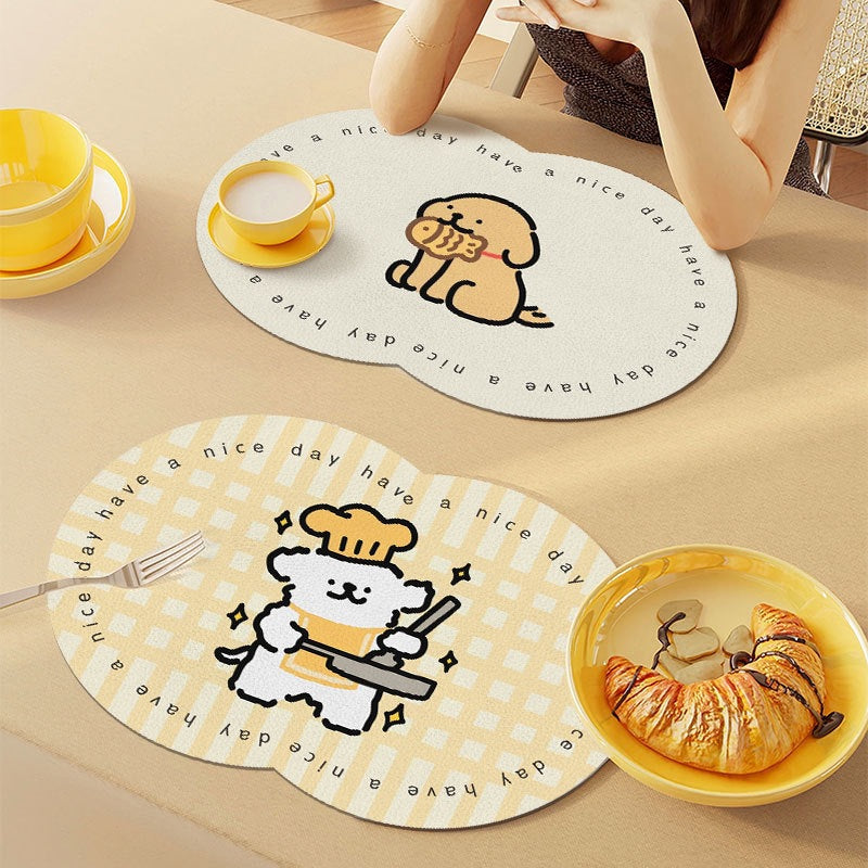 Unisex Cute Cartoon Pet-Themed Mat Bowlift