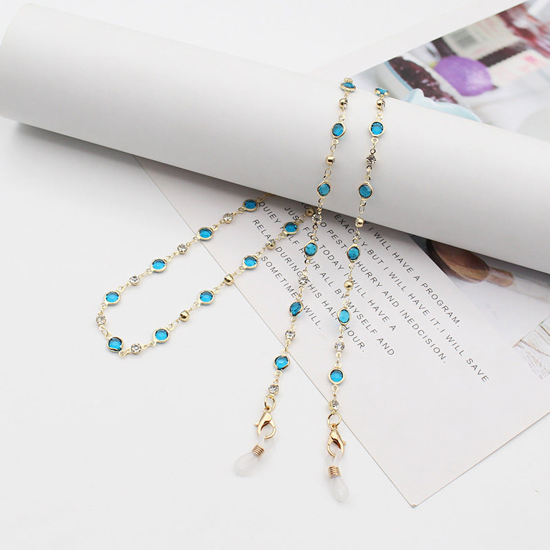 Stylish Gemstone-Linked Eyewear Chain Bowlift
