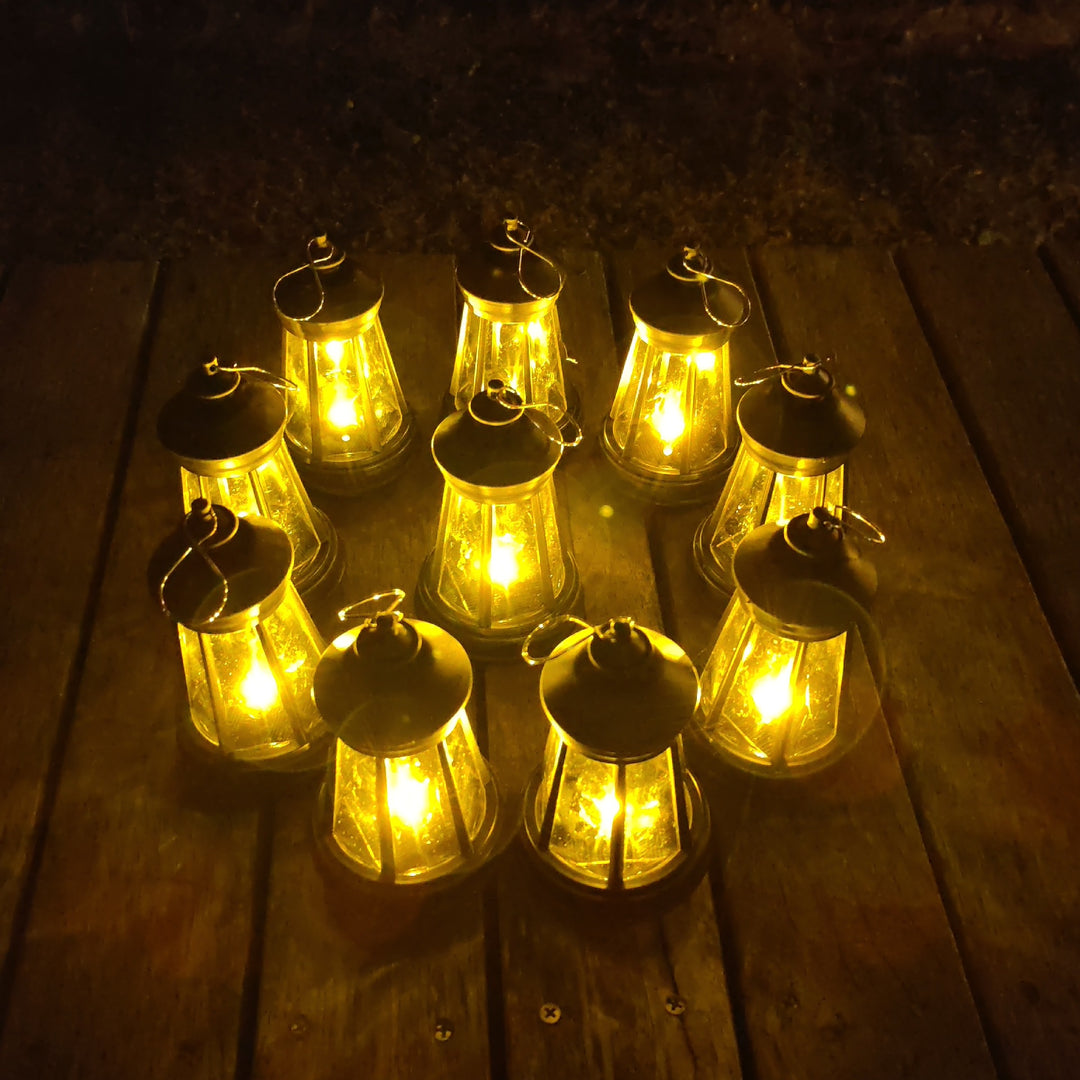 Portable Decorative LED Lantern With Built-In Fairy String Lights And Rechargeable USB Bowlift