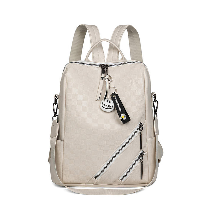 Checkered Pattern Stylish Backpack Bowlift