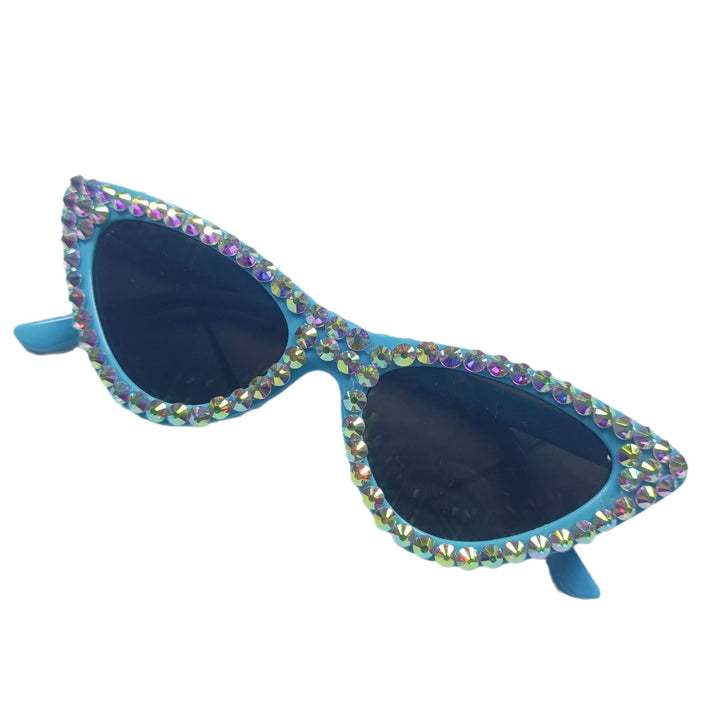 Women's Cat-Eye Sunglasses with Sparkling Crystal Trimming Bowlift