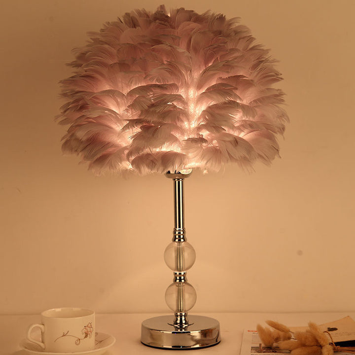 Feathered Decorative Table Lamp