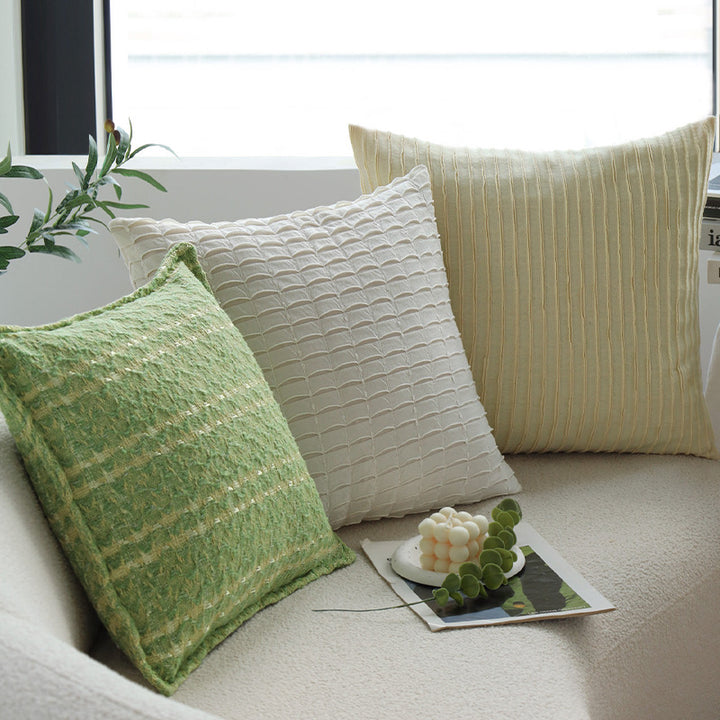 Decorative square cushion cover made of cotton with ribbed texture Bowlift