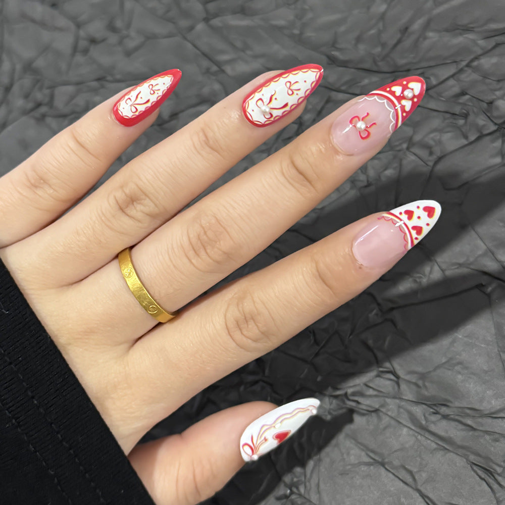 Romantic Message Press-On Nails Bowlift
