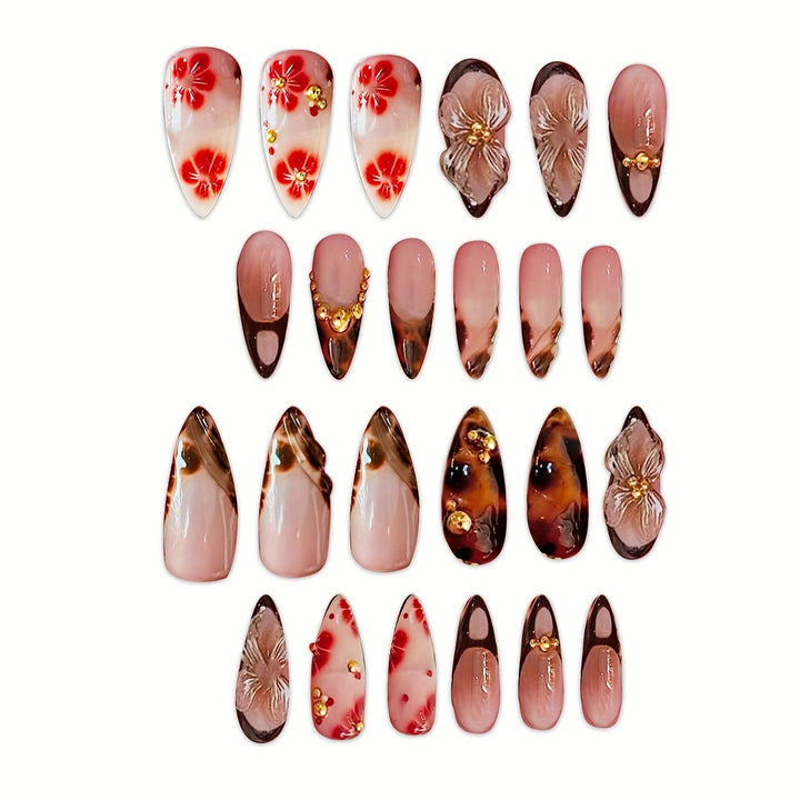Artistic Stiletto Press-On Nail Art Set Bowlift