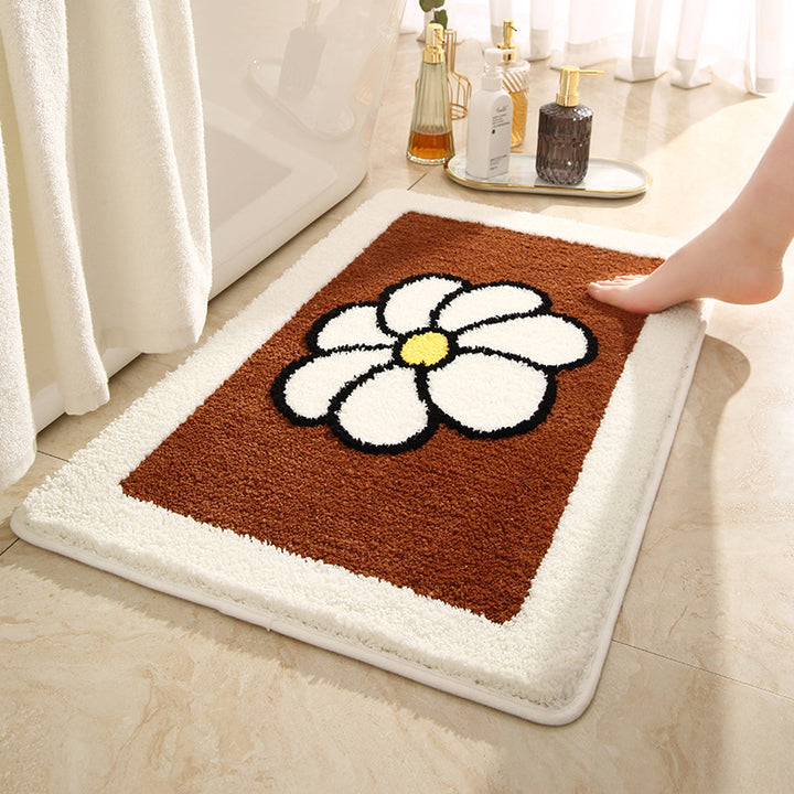 Floral Design Shower Rug