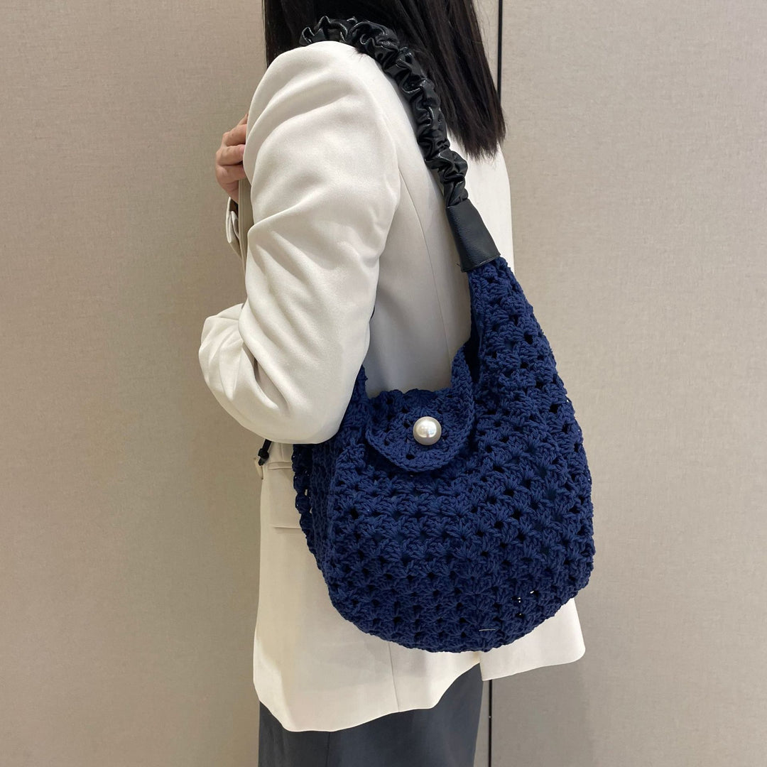 Hand-knotted all-rounder bag with elegant pearl decoration Bowlift