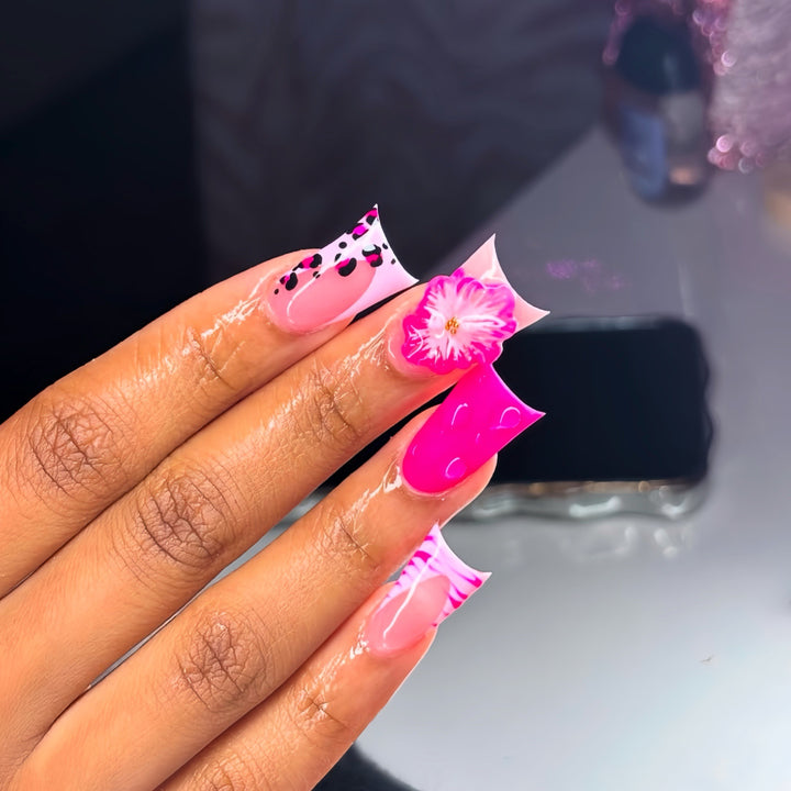 Decorative Floral Pattern Press-On Nails Bowlift