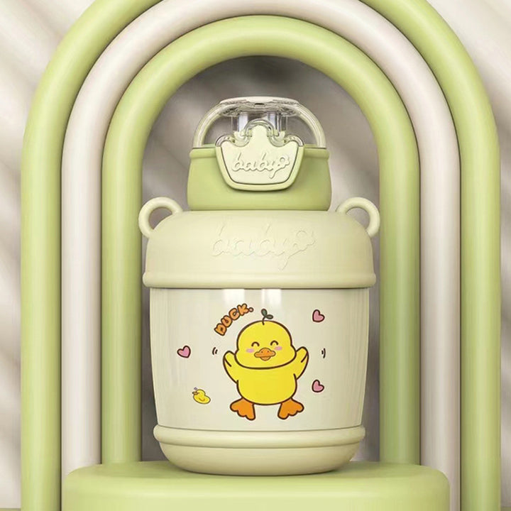 Ladies Insulated Drinking Bottle with Cheerful Duck Motif Bowlift