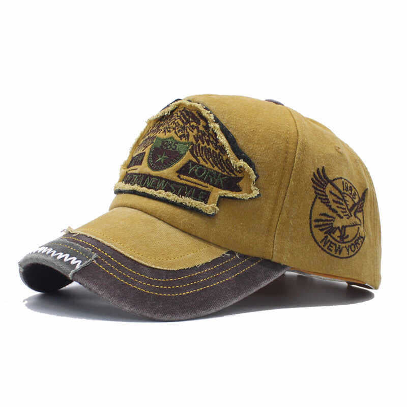 Men's Distressed Denim Cap Bowlift