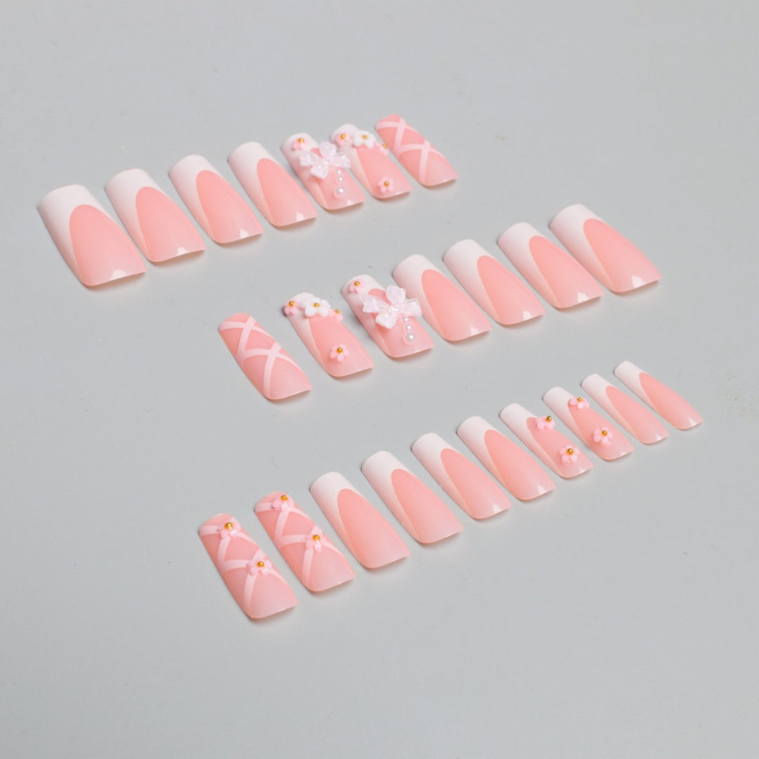 Decorative Floral and Bow Nail Extensions Bowlift