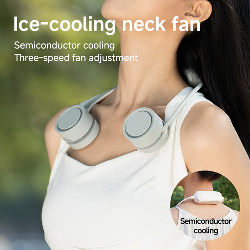 Unisex nan dual air-pod neckband personal cooling fan Bowlift