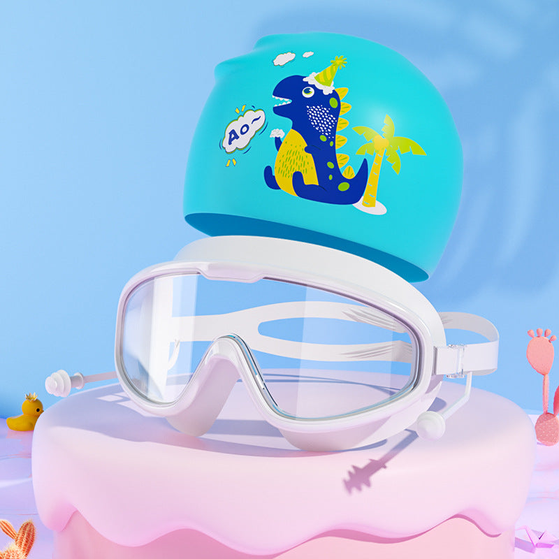 Kids Unicorn-Themed Swim Mask and Cap Set Bowlift