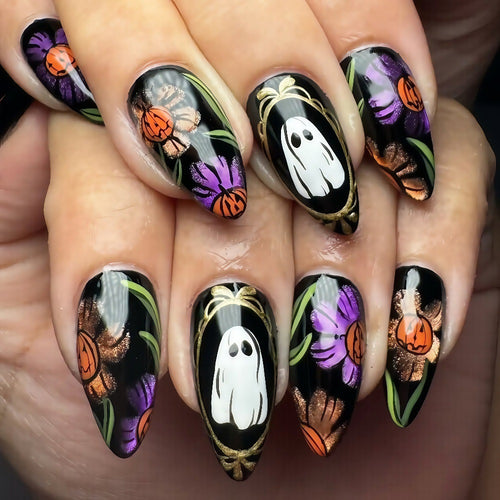 Artificial nails with creative Halloween design Bowlift