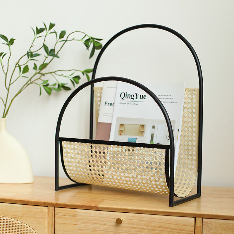 Unisex Elegant Magazine Holder with Artistic Weaving Structure Bowlift