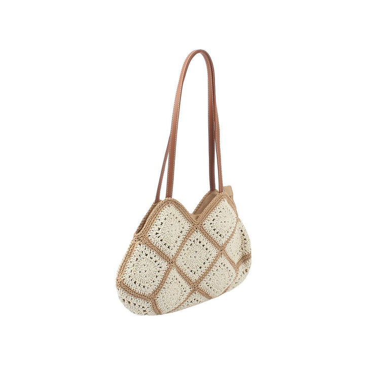 Crochet bag with elegant leather accent Bowlift