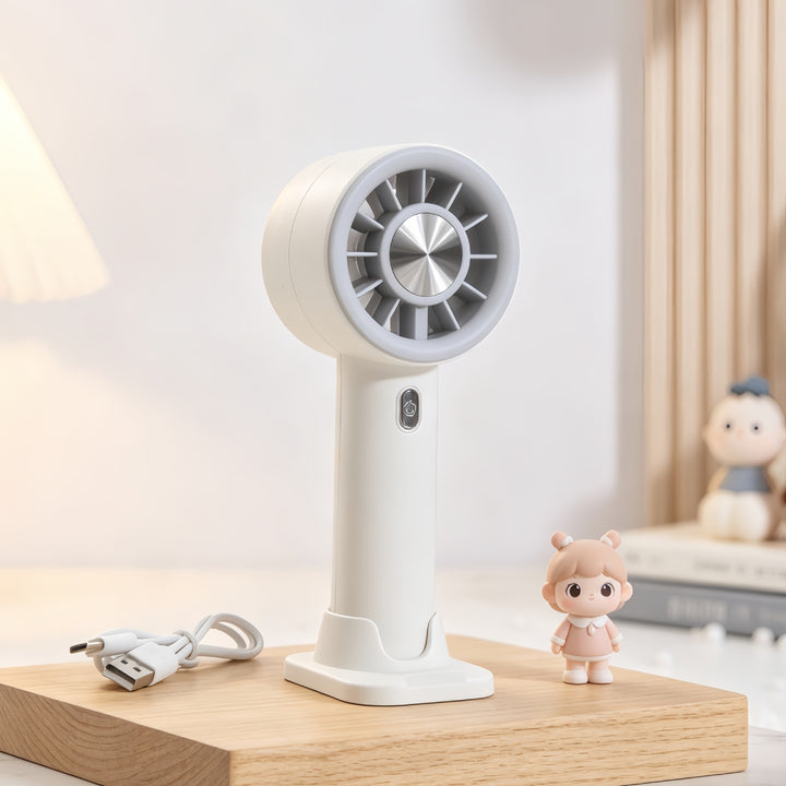 Women portable hand fan with variable speed control Bowlift